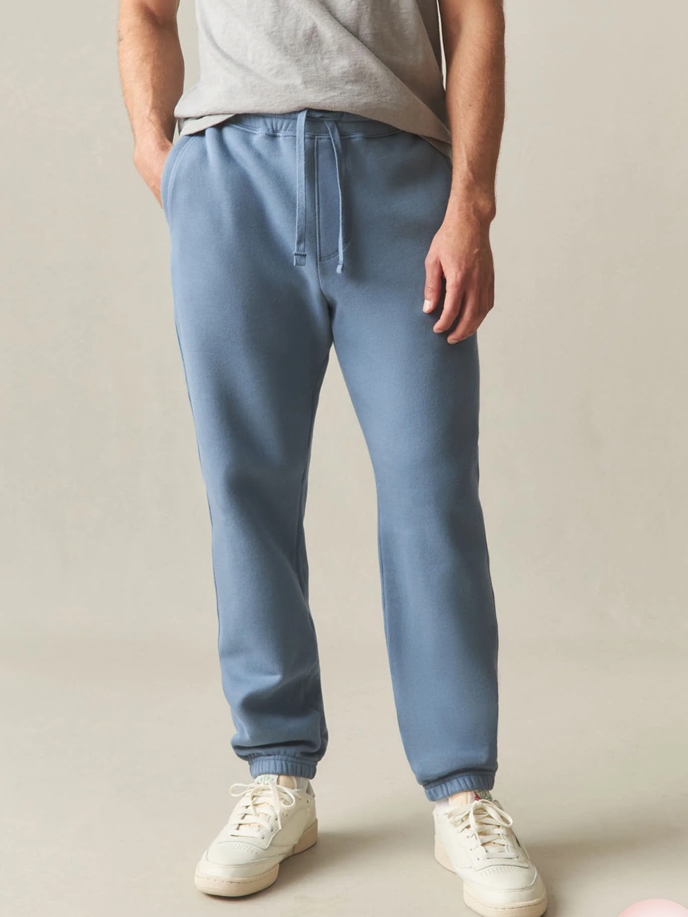 American Giant Mens Classic Joggers Sweatpants bluefin (slate blue) cotton Large
